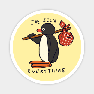 pingu penguin leaving / i've seen everything meme Magnet